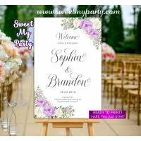 Lavender Wedding Welcome Sign,Lilac Wedding Welcome sign,(106w)